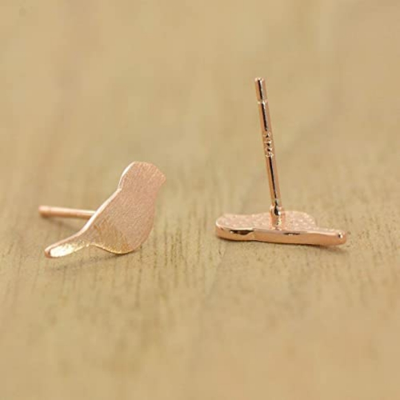 925 Sterling Silver Rose Gold Plated Little Brids - Picture 3 of 5